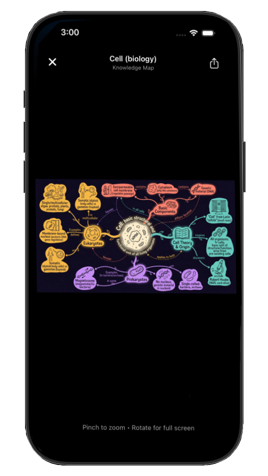 AI-generated knowledge map connecting concepts