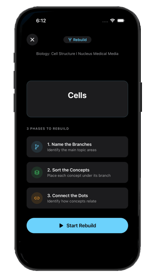 Rebuild Map quiz to reconstruct from memory